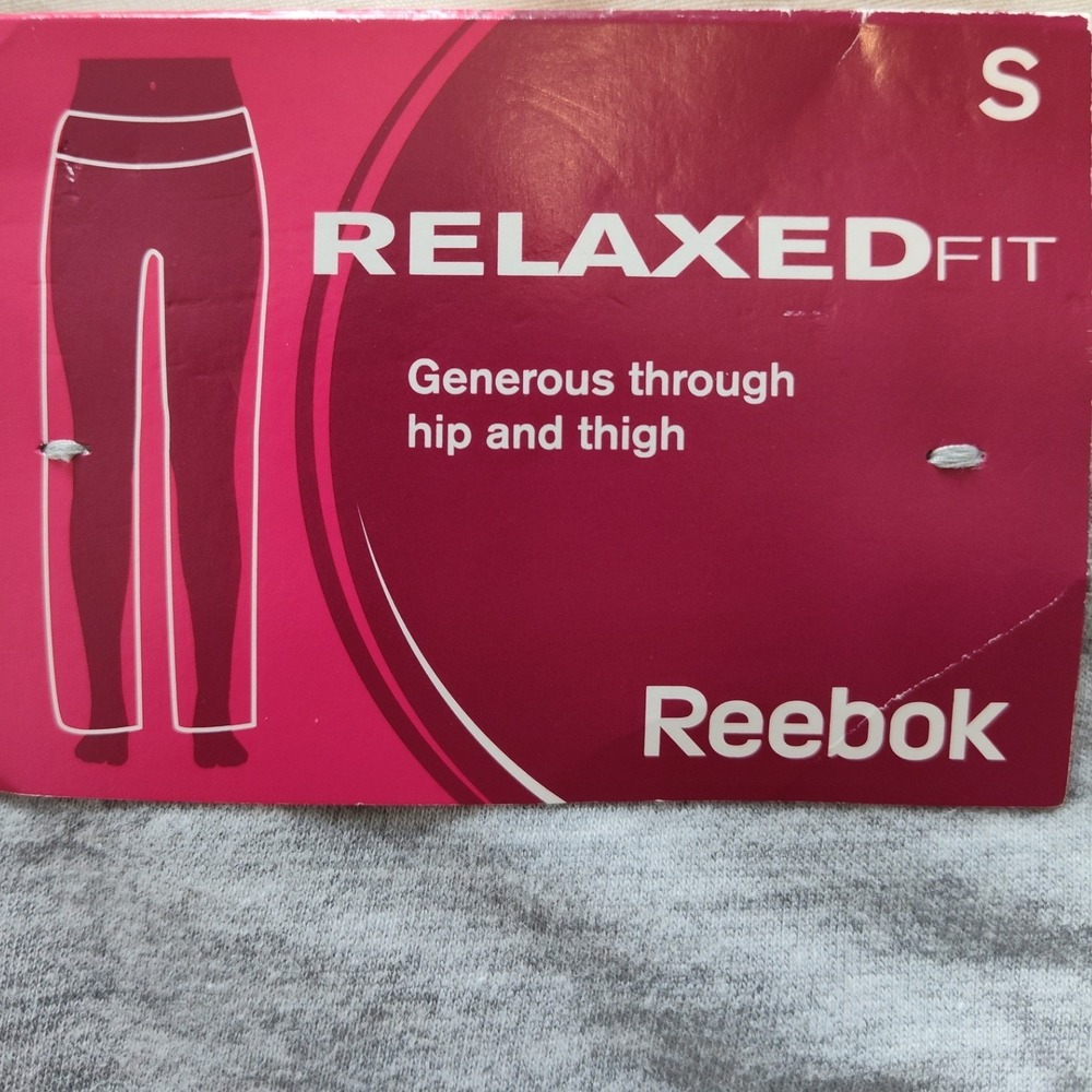 Reebok Relaxed Fit Gray Sweatpants Yellow Side Stripe Drawstring Pants WAA00693 - Picture 3 of 6